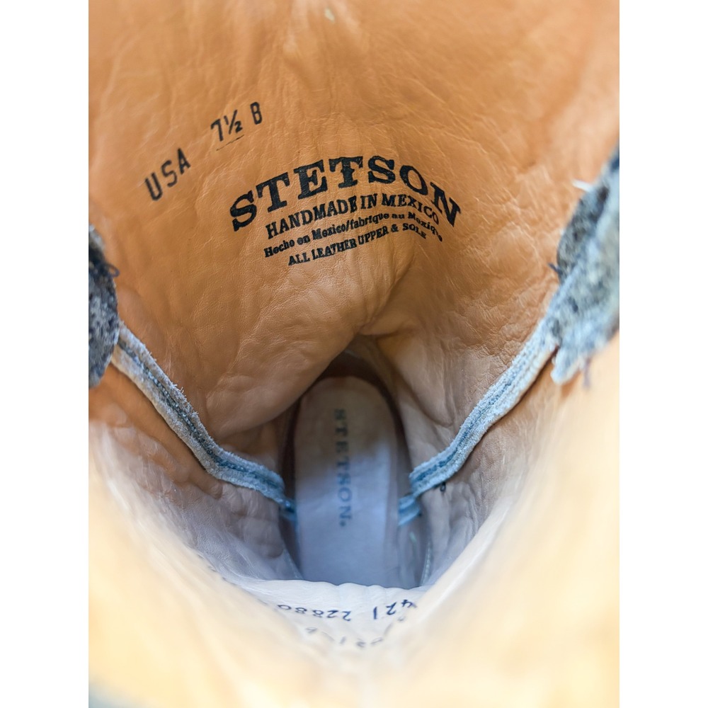 Stetson Womens Garden Variety Grey Floral Embroidered Western Boot Size 7.5‎ - Picture 6 of 9